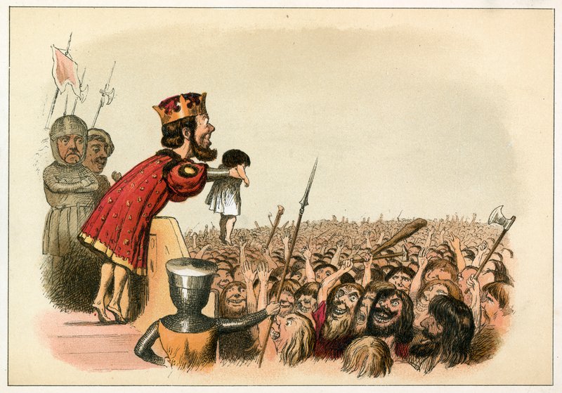 I. Edward király bemutatja fiát, mint Wales hercegét alkotó: Richard Doyle
