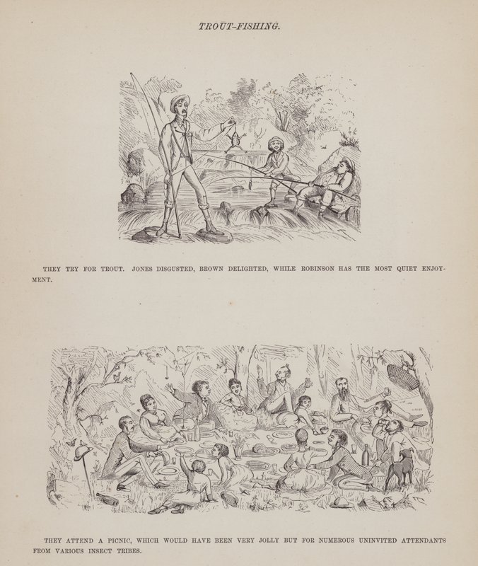 Oldal a Brown, Jones és Robinson urak amerikai körútjából (metszet) alkotó: Richard Doyle