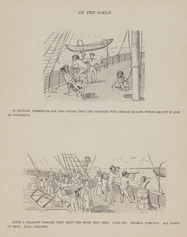 Oldal a Brown, Jones és Robinson urak amerikai körútjából (metszet) alkotó: Richard Doyle