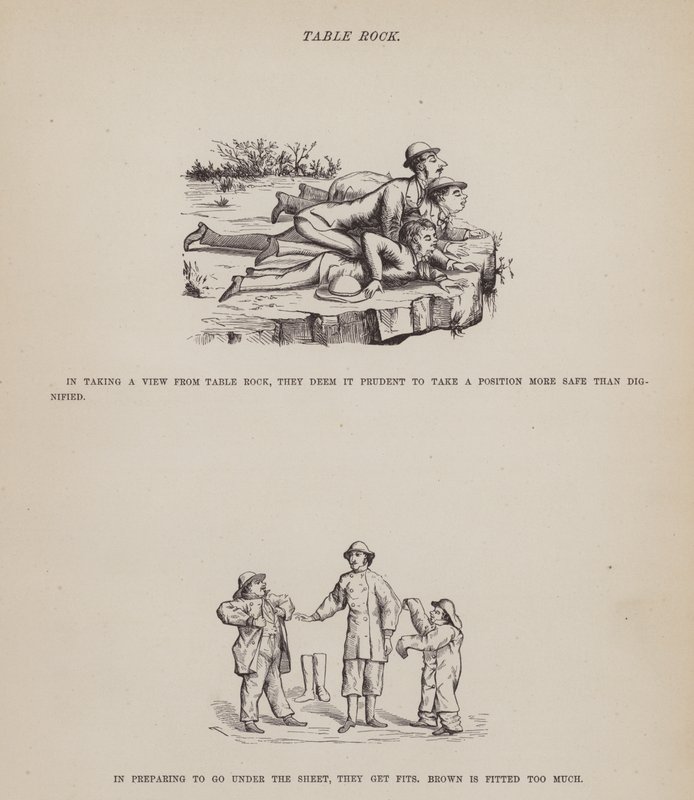Oldal a Brown, Jones és Robinson urak amerikai körútjából (metszet) alkotó: Richard Doyle