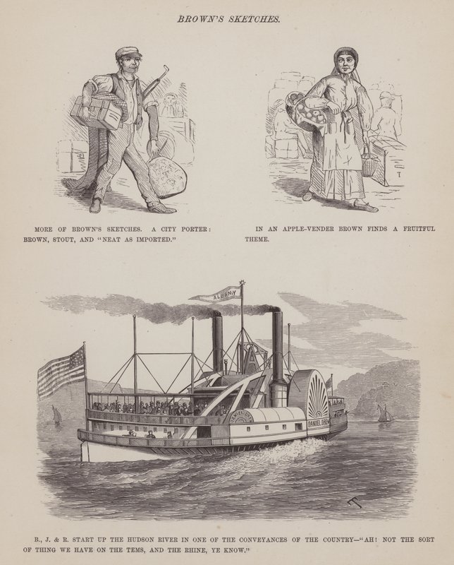 Oldal a Brown, Jones és Robinson urak amerikai körútjából (metszet) alkotó: Richard Doyle