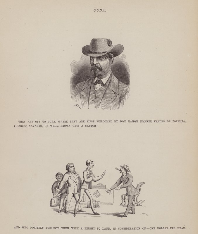 Oldal a Brown, Jones és Robinson urak amerikai körútjából (metszet) alkotó: Richard Doyle