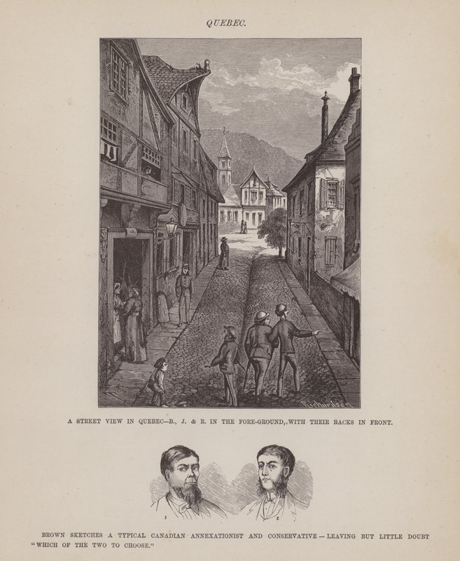 Oldal a Brown, Jones és Robinson urak amerikai körútjából (metszet) alkotó: Richard Doyle