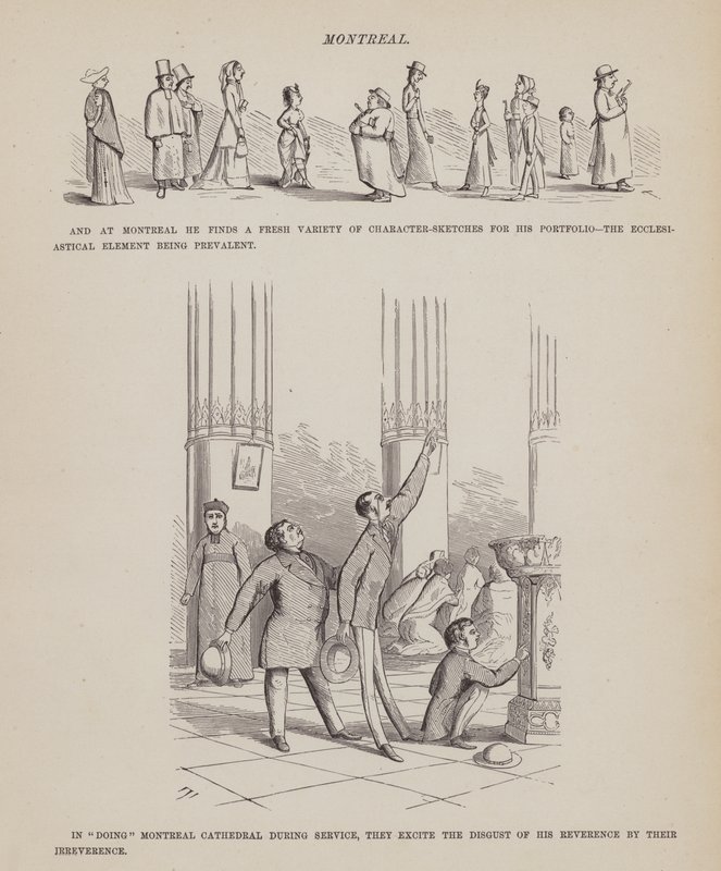 Oldal a Brown, Jones és Robinson urak amerikai körútjából (metszet) alkotó: Richard Doyle