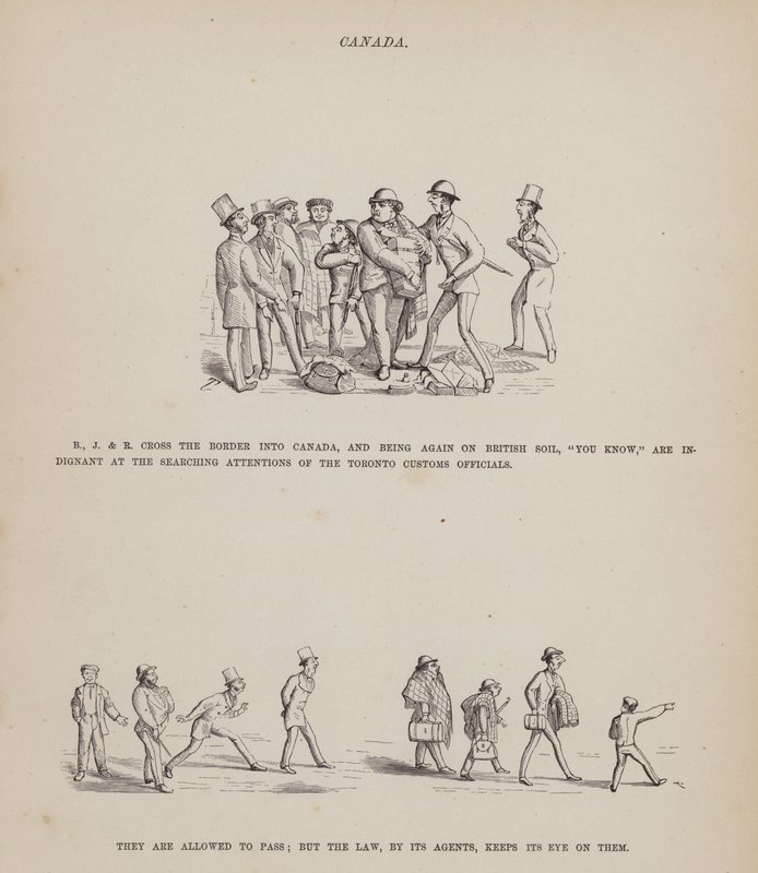 Oldal a Brown, Jones és Robinson urak amerikai körútjából (metszet) alkotó: Richard Doyle