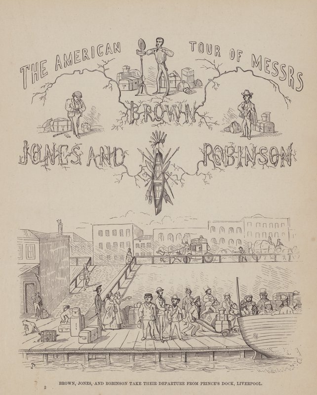 Oldal a Brown, Jones és Robinson urak amerikai körútjából (metszet) alkotó: Richard Doyle