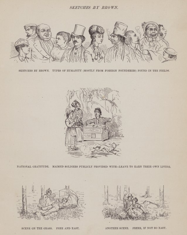 Oldal a Brown, Jones és Robinson urak amerikai körútjából (metszet) alkotó: Richard Doyle