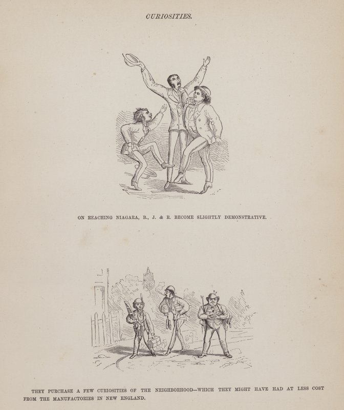 Oldal a Brown, Jones és Robinson urak amerikai körútjából (metszet) alkotó: Richard Doyle