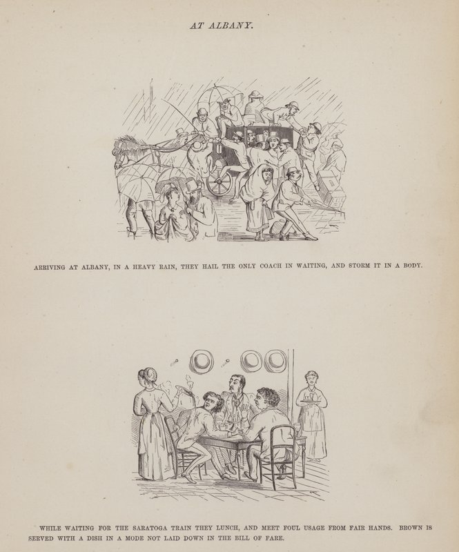 Oldal a Brown, Jones és Robinson urak amerikai körútjából (metszet) alkotó: Richard Doyle