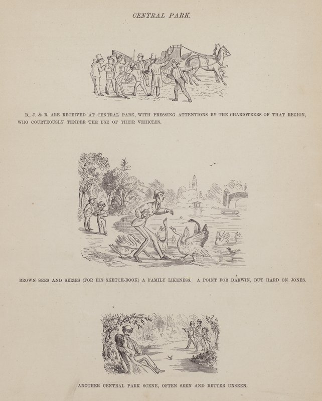 Oldal a Brown, Jones és Robinson urak amerikai körútjából (metszet) alkotó: Richard Doyle