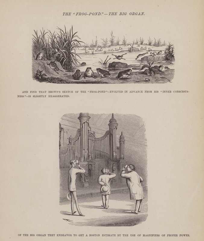Oldal a Brown, Jones és Robinson urak amerikai körútjából (metszet) alkotó: Richard Doyle