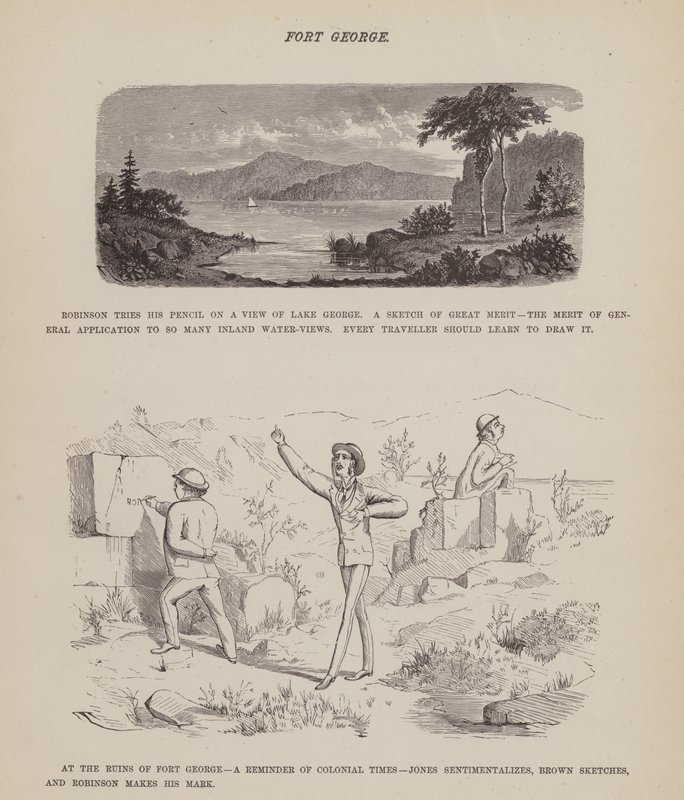 Oldal a Brown, Jones és Robinson urak amerikai körútjából (metszet) alkotó: Richard Doyle
