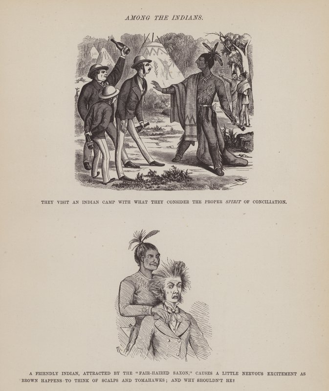 Oldal a Brown, Jones és Robinson urak amerikai körútjából (metszet) alkotó: Richard Doyle