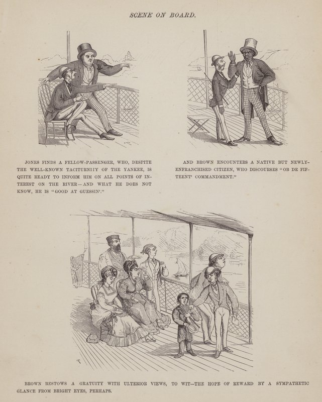 Oldal a Brown, Jones és Robinson urak amerikai körútjából (metszet) alkotó: Richard Doyle
