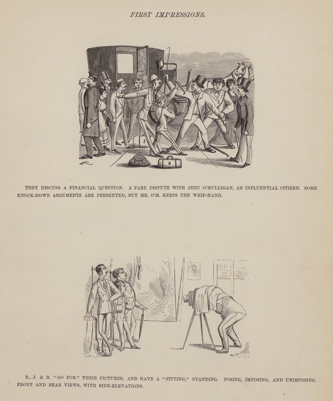 Oldal a Brown, Jones és Robinson urak amerikai körútjából (metszet) alkotó: Richard Doyle