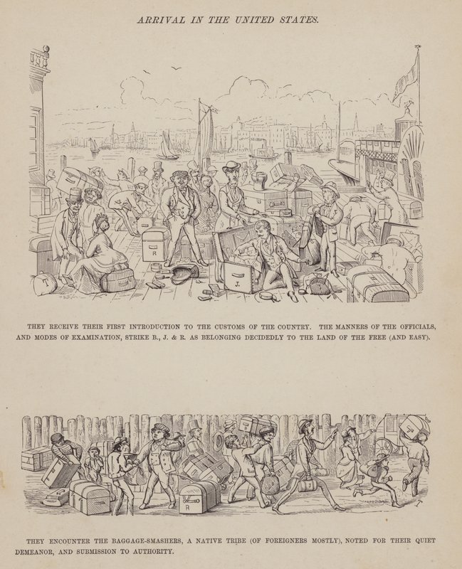 Oldal a Brown, Jones és Robinson urak amerikai körútjából (metszet) alkotó: Richard Doyle