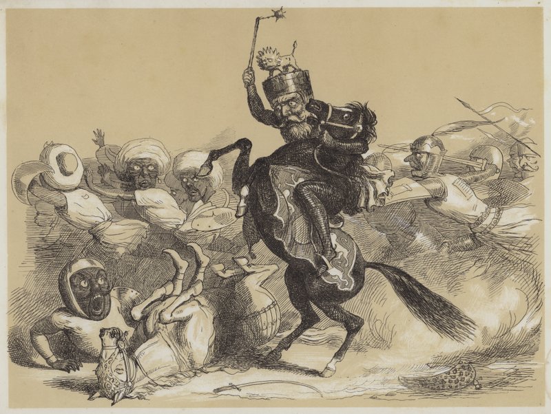 Richard Coeur-De-Lion és Saladin (akvatinta) alkotó: Richard Doyle