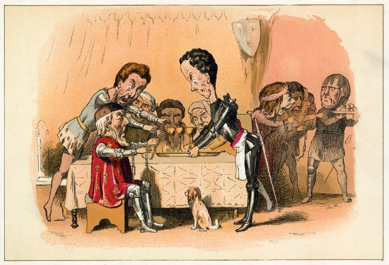 A Fekete Herceg várja foglyát, János királyt alkotó: Richard Doyle