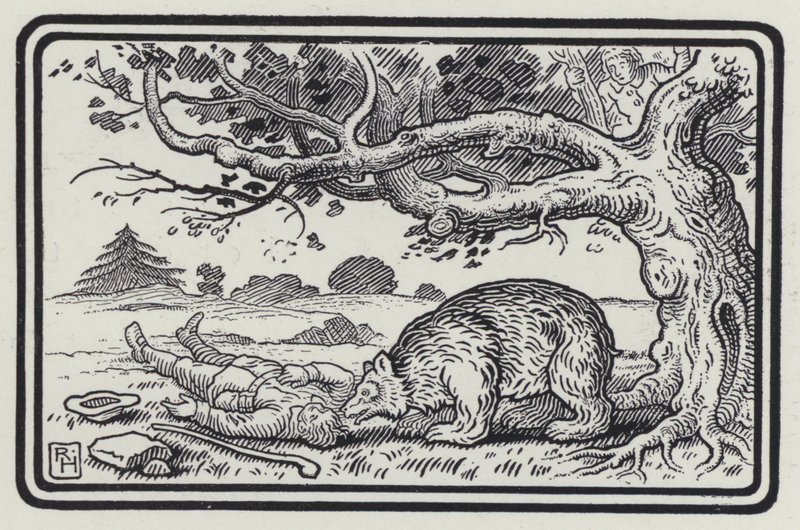 The Two Fellows And The Bear (engraving) alkotó: Richard Heighway