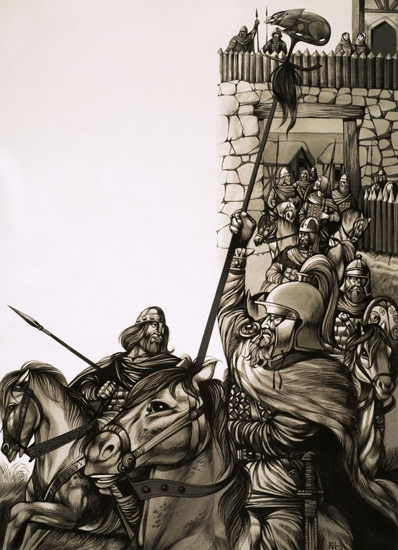 Camelot, Arthur király és a kerekasztal lovagjainak kastélya. alkotó: Richard Hook