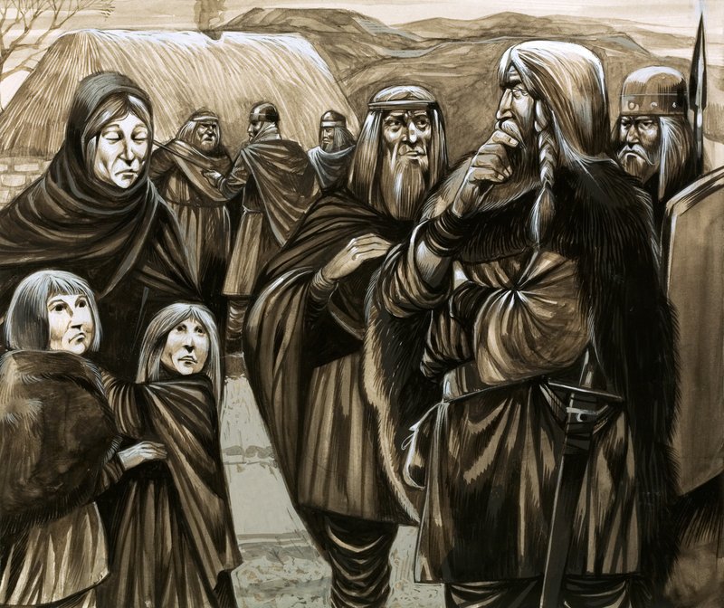 Szegény angolszász családok rabszolgának eladott gyermekei (gouache, papír) alkotó: Richard Hook