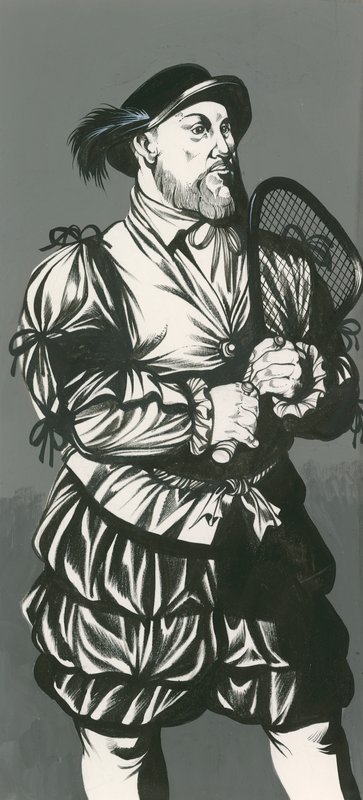 VIII. Henrik király teniszütővel alkotó: Richard Hook