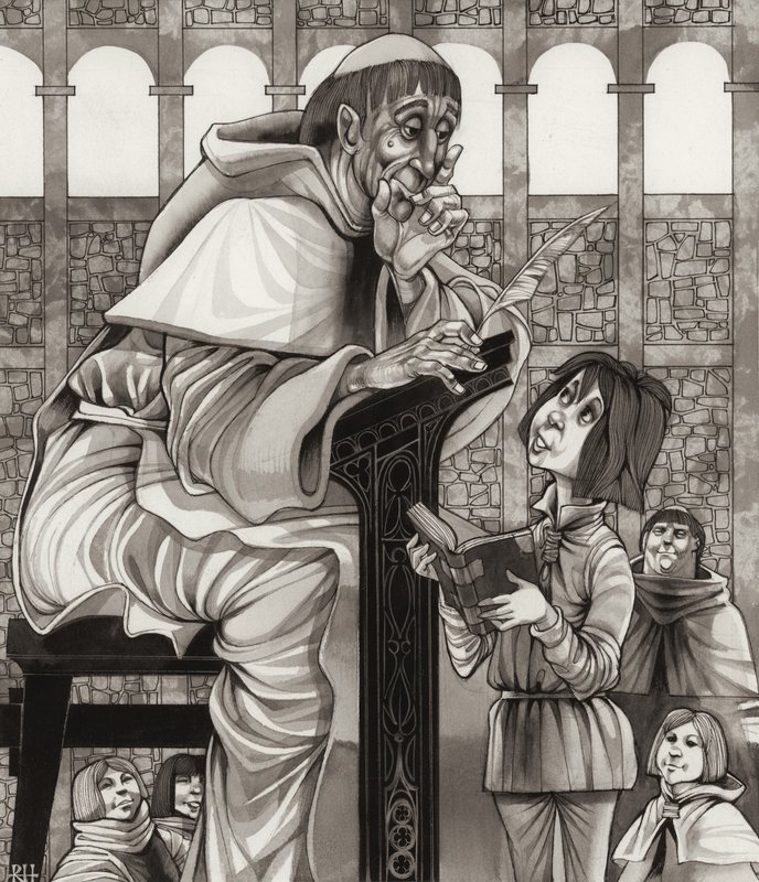 Szerzetes iskola (gouache, papír) alkotó: Richard Hook