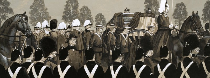 Viktória királynő gyászkísérete alkotó: Richard Hook