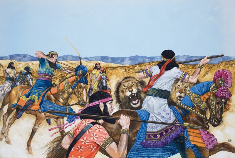 Harcosok (gouache, papír) alkotó: Richard Hook