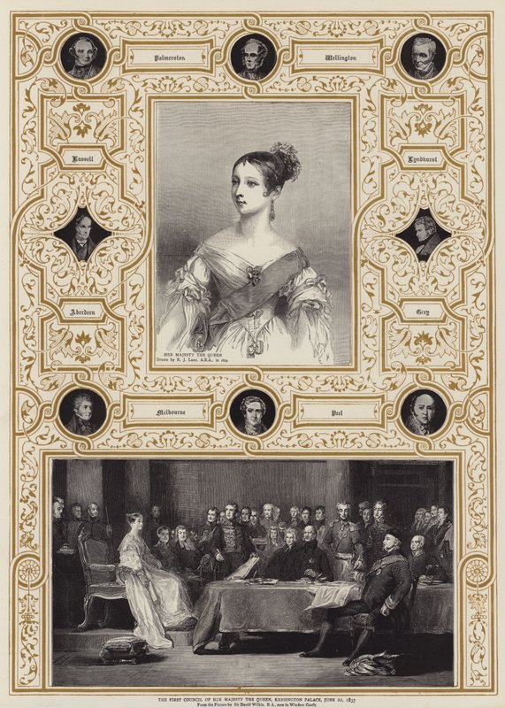 Őfelsége királynő első tanácsa, a Kensington-palota, 1837. június 20 alkotó: Richard James Lane