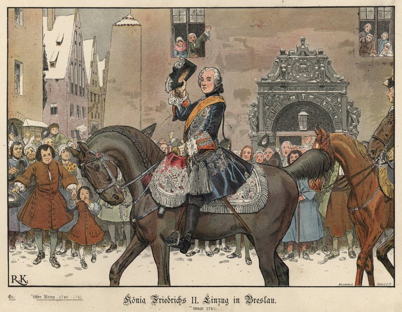 Nagy Frigyes belép Breslauba, 1741 alkotó: Richard Knoetel
