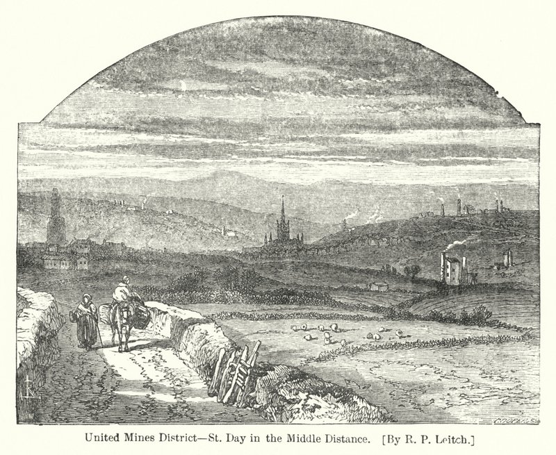 United Mines District, St Day in the Middle Distance (metszet) alkotó: Richard Principal (after) Leitch