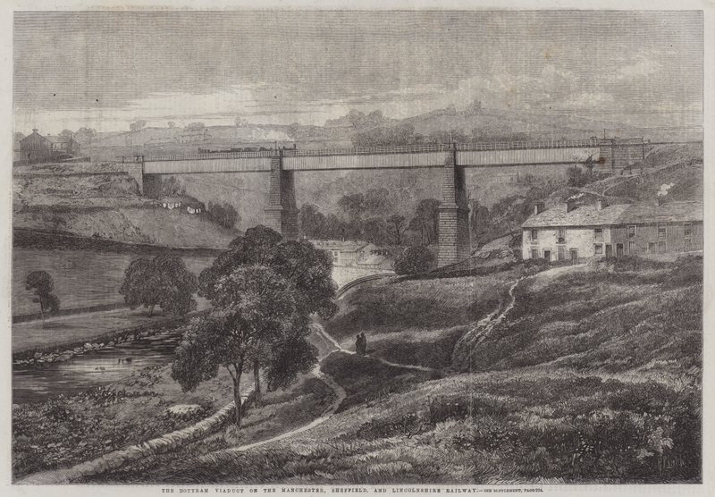A Mottram viadukt a manchesteri, sheffieldi és lincolnshire-i vasúton alkotó: Richard Principal Leitch