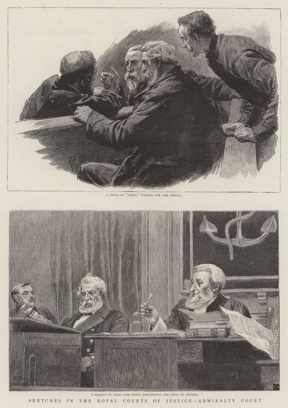 Vázlatok a Királyi Bíróságokon, Admiralitás Bírósága alkotó: Robert Barnes