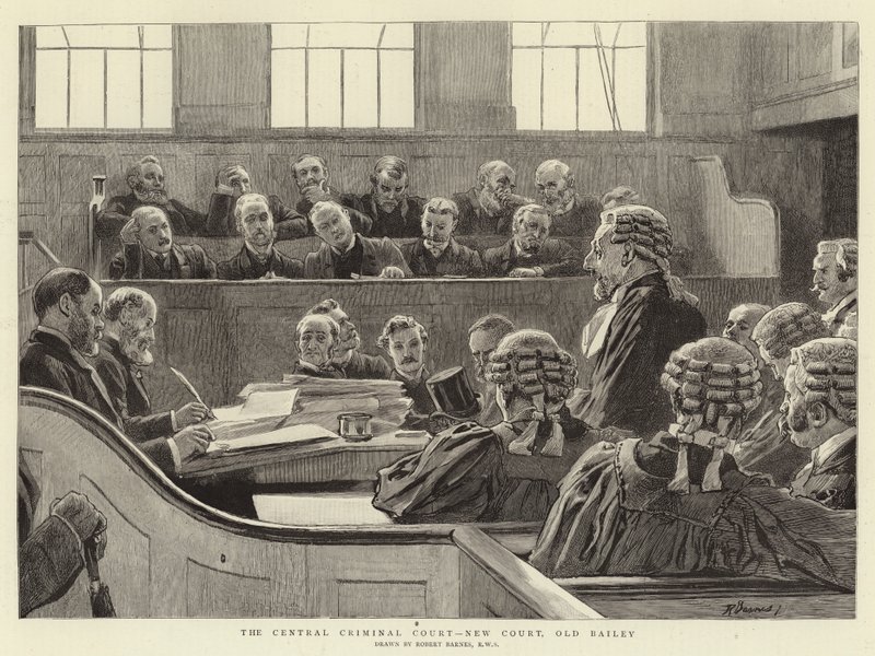 A Központi Büntetőbíróság, New Court, Old Bailey alkotó: Robert Barnes