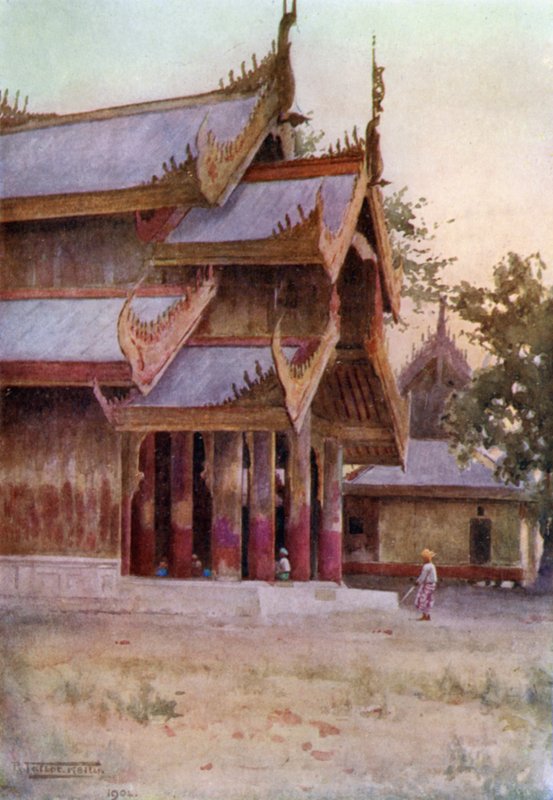 A palota oszlopcsarnoka, Mandalay alkotó: Robert George Talbot Kelly