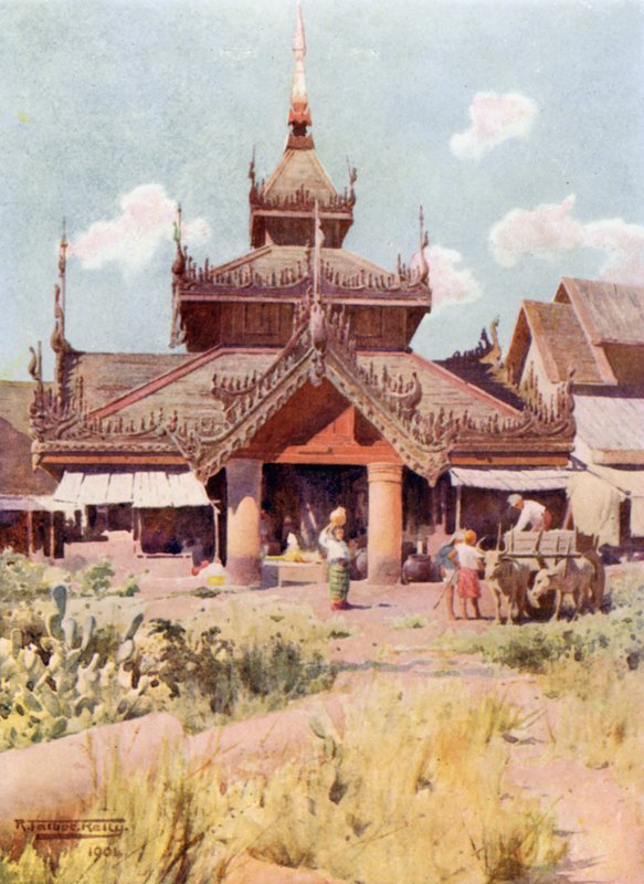 Bejárat a bazárba a Shwe Dagonnál alkotó: Robert George Talbot Kelly