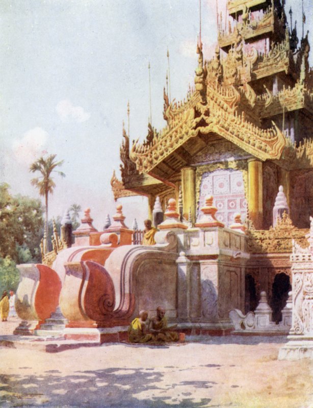 A Királynők Arany Kolostorának oszlopcsarnoka, Mandalay alkotó: Robert George Talbot Kelly