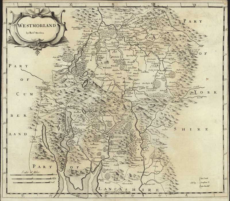 Westmorland térképe alkotó: Robert Morden