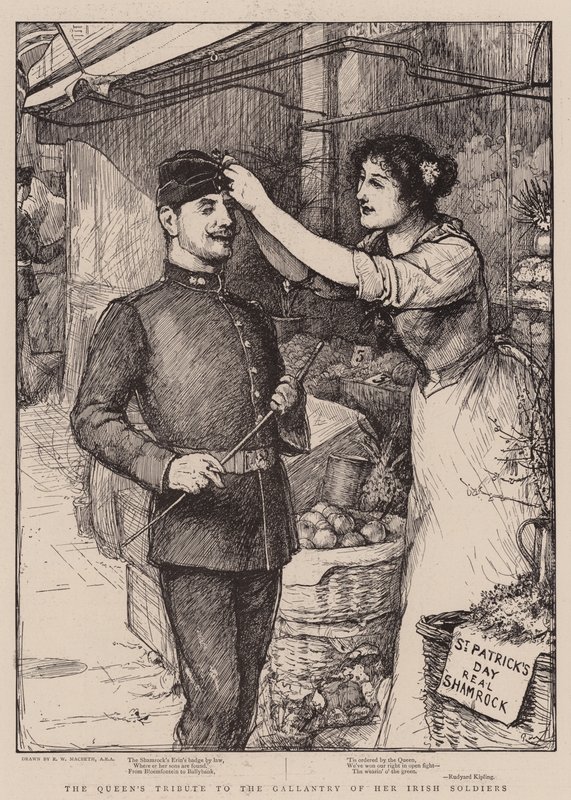 A királynő tisztelgése ír katonái vitézsége előtt alkotó: Robert Walker Macbeth