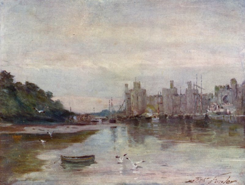 Carnarvon kastély (színes litó) alkotó: Robert (after) Fowler