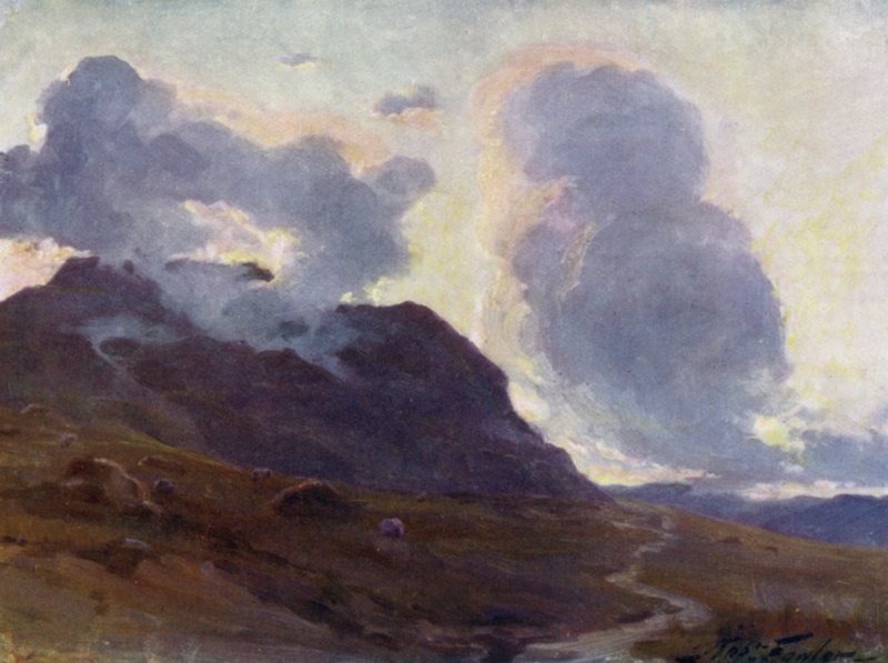 Coming Night, Beddgelert közelében (színes litó) alkotó: Robert (after) Fowler
