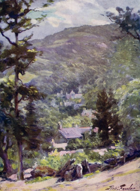 Bettws-y-Coed távoli látképe (színes litográfia) alkotó: Robert (after) Fowler