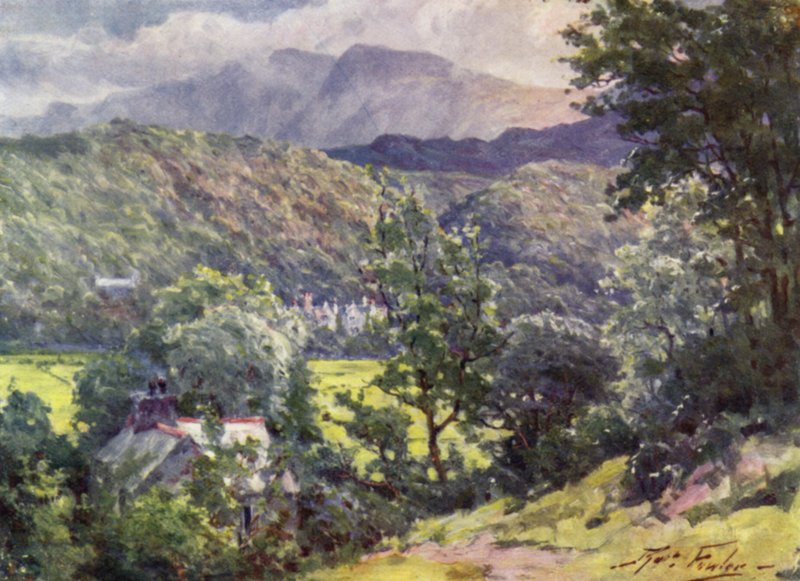 Az erdőben, Farchynys, Barmouth-torkolat (színes litho) alkotó: Robert (after) Fowler
