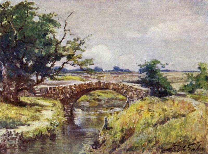 Régi római híd, Swansea közelében (színes litó) alkotó: Robert (after) Fowler