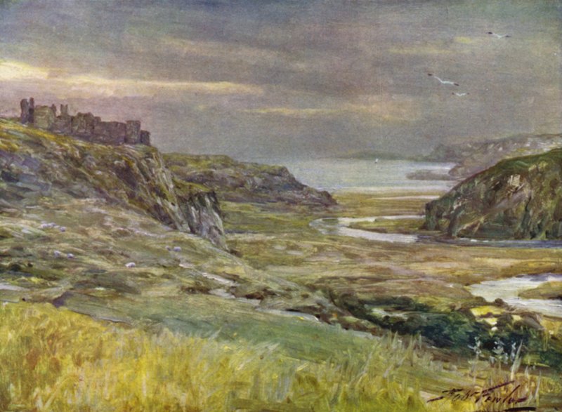 Pennard kastély, Glamorganshire (színes litho) alkotó: Robert (after) Fowler