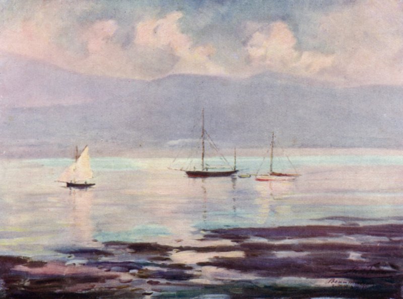 Yachtok, Anglesey Coast (színes litó) alkotó: Robert (after) Fowler