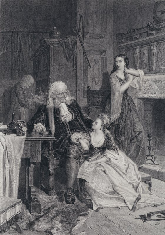 Illusztráció A kalózhoz, Sir Walter Scott (metszet) alkotó: Robert (after) Herdman