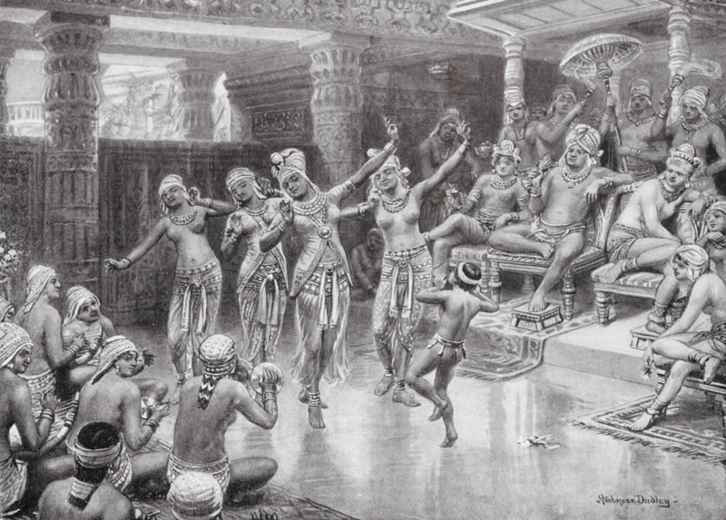 Egy nagy indiai herceg ünnepli győzelmét (litográfia) alkotó: Robert Ambrose Dudley