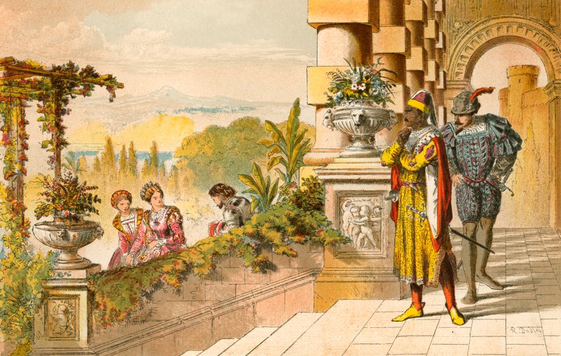 Cassio. "Hölgyem, kimegyek a szabadságom" alkotó: Robert Ambrose Dudley